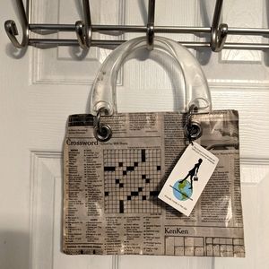 Newspaper bag with crosswords